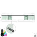 SunView modèle 2 ouverture gauche/droite 5-voies demi-hauteur L=xxxxmm (max. 15000mm) H=xxxxmm (max. 1700mm), aluminium RAL brillant (y compris acier inox. la poignée de porte et les conducteurs, à l’exception des serrures et des vitres)
