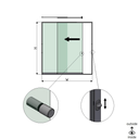 SunView model 3 left opening 2-lanes full height L=xxxxmm (max. 3000mm) H=xxxxmm (max. 2600mm), aluminum natural anodized (incl. locks, stainless steel doorhandle and drivers excl. glass)