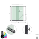 SunView model 3 left opening 2-lanes full height L=xxxxmm (max. 3000mm) H=xxxxmm (max. 2600mm), aluminum RAL shiny (incl. locks, stainless steel doorhandle and drivers excl. glass)