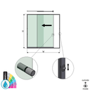 SunView model 3 left opening 2-lanes full height L=xxxxmm (max. 3000mm) H=xxxxmm (max. 2600mm), aluminum ARMOR RAL (incl. locks, stainless steel doorhandle and drivers excl. glass)