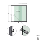 SunView Modell 3 rechte Öffnung 2-spurig volle Höhe L=xxxxmm (max. 3000mm) H=xxxxmm (max. 2600mm), Aluminium natur eloxiert (inkl. Schlösser, Edelstah-Türgriff und Mitnehmer exkl. Glas)
