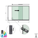 SunView Modell 3 rechte Öffnung 2-spurig halbe Höhe L=xxxxmm (max. 3000mm) H=xxxxmm (max. 1700mm), Aluminium ARMOR RAL (inkl. Schlösser, Edelstah-Türgriff und Mitnehmer exkl. Glas)