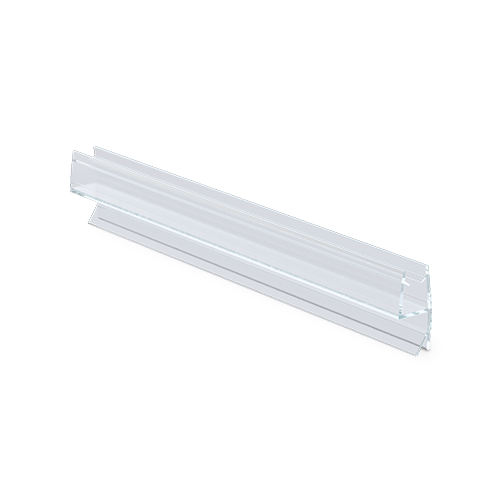 [23700300840] Shower door seal with 180° front stop for glass 8mm L=2200mm, plastic transparent