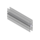 SUNVIEW joint de porte 180° avec aimant pour verre 10mm L=2800mm, plastique transparent