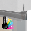 INFINITYSLIDE 69kg fixed glass Set (ceiling) glass/wood 1-panel L=2mtr, aluminum RAL shiny