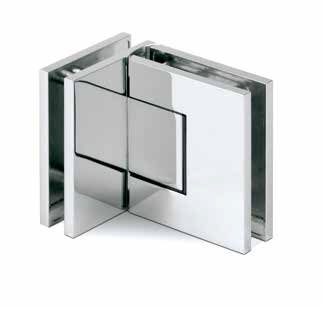 [23101009065] EXCITE duschdörr gångjärn glas-glas 90°, 2-riktning glas 8/10mm, mässing förkromad