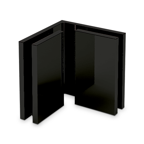 [23111009066-SB] EXCITE Verbinder Glas-Glas 90°, Glas 8/10mm, Messing Stealth Black