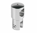 T-connector open for tube Ø19mm and glass 6/8/10mm, brass chrome plated