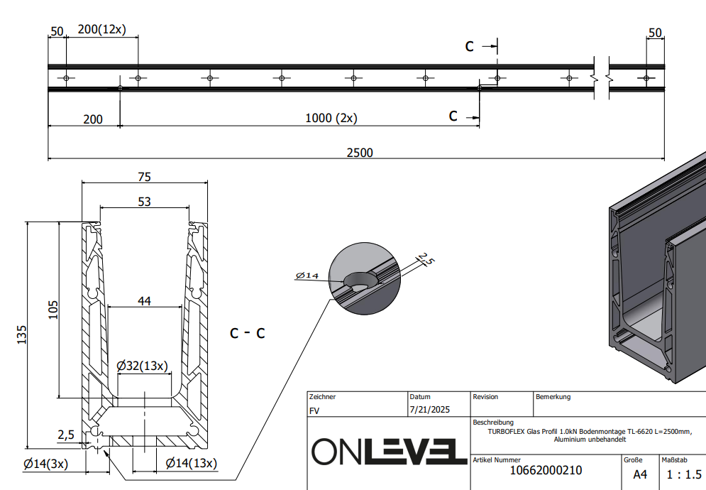 TF-6620 Glass Profile