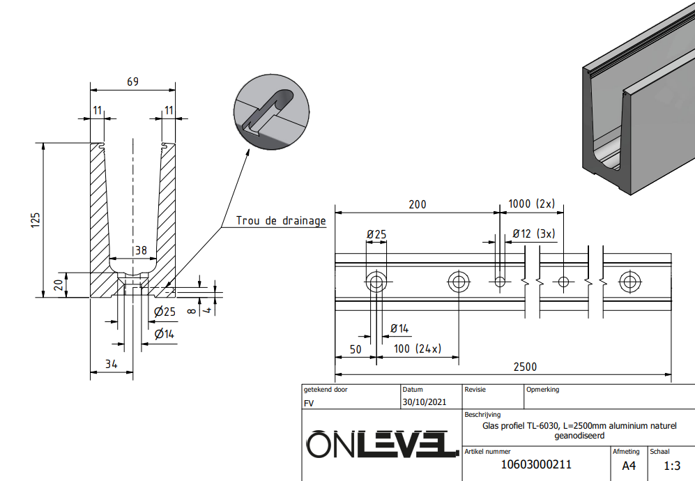 TL-6030 Glass Profile