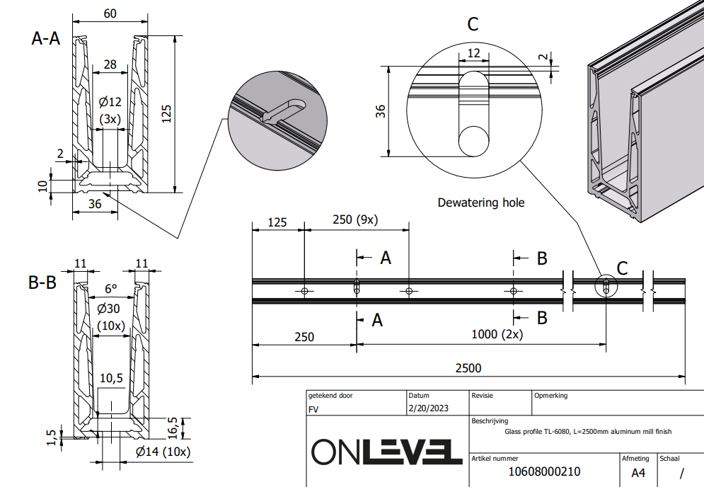 TL-6080 Glass Profile