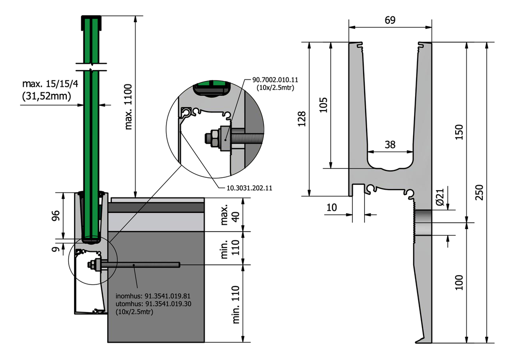 TL-3031 Glas Profil