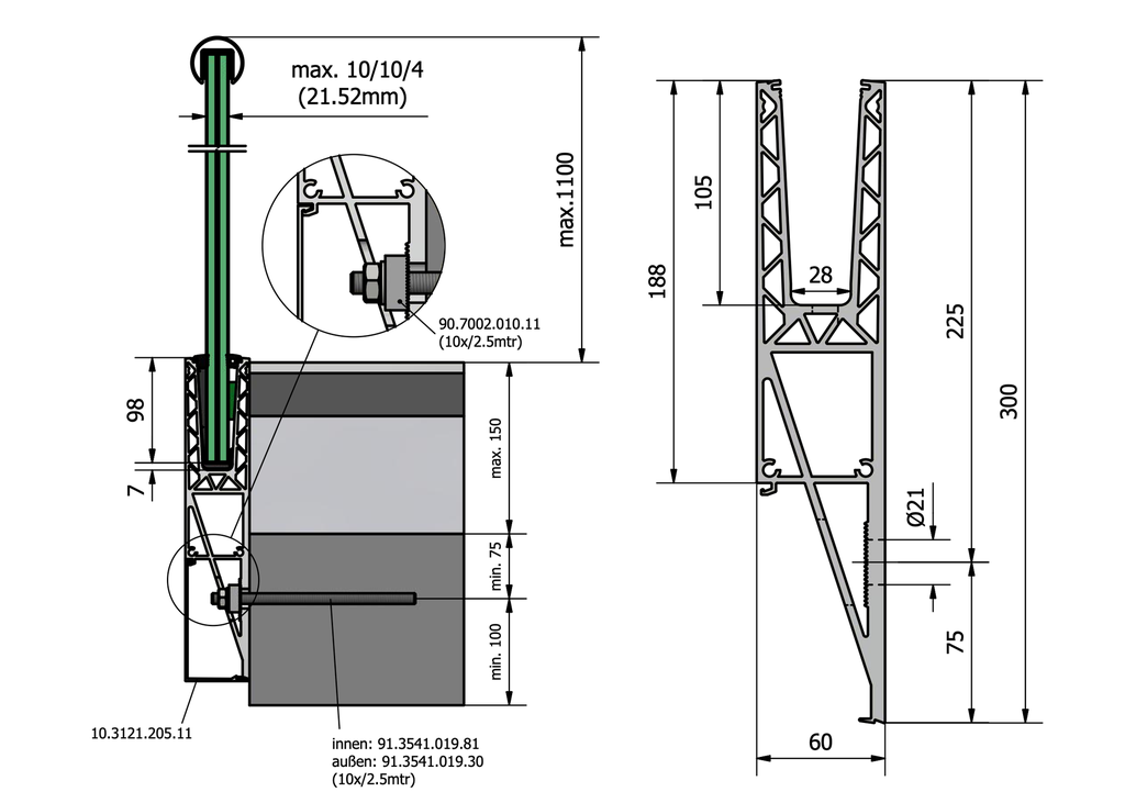 TL-3121 Glas Profil