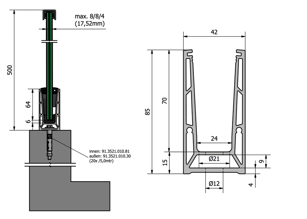 TL-6500 Glasprofil