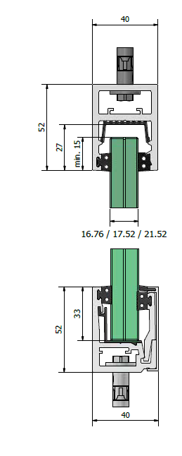 KAZIWALL Glas Profielen Vloermontage