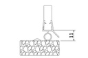 Douche deur afdichting met waterdeflector en lager balg voor glas 8mm L=2200mm, kunststof transparant