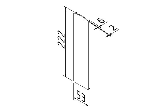 TL-3011 Eindkap rechts volledige hoogte afdekkap aluminium RAL structuur