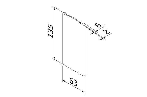 TL-6081 Eindkap links met afdekkap aluminium ARMOR RAL