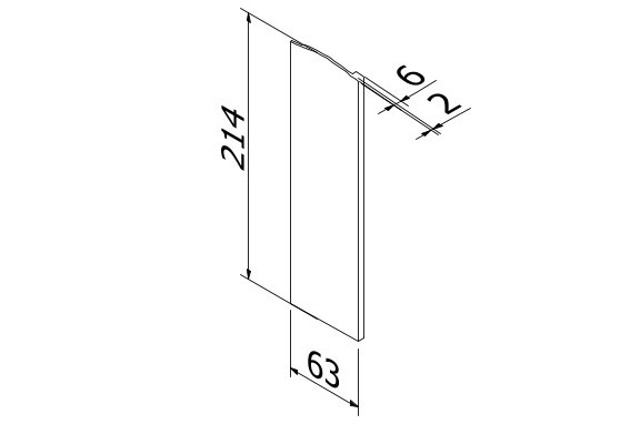 TL-6081 Eindkap links met afdekkap trap opgang aluminium RAL glanzend