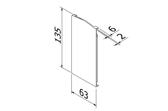 TL-6081 Eindkap rechts met afdekkap aluminium RAL mat