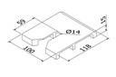 TL-6081 Afstandhouder dikte 15mm aluminium onbehandeld