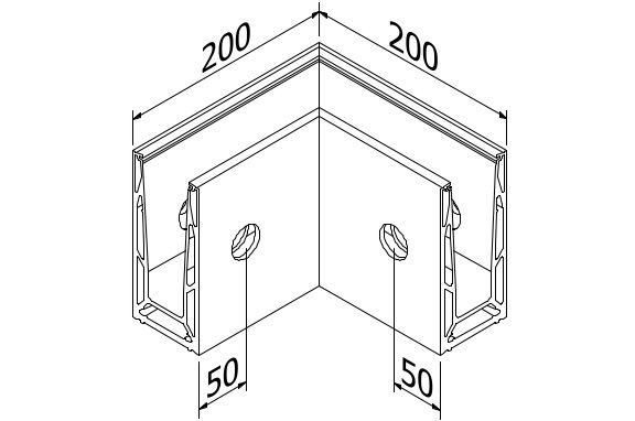 TL-6141 Binnenhoek 90° aluminium naturel geanodiseerd