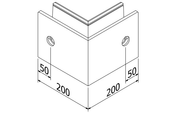 TL-6141 Buitenhoek 90° aluminium onbehandeld
