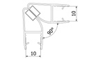 SUNVIEW deurafdichting 90° met magneet voor glas 10mm L=2800mm, kunststof transparant