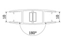 SUNVIEW deurafdichting 180° met magneet voor glas 10mm L=2800mm, kunststof transparant