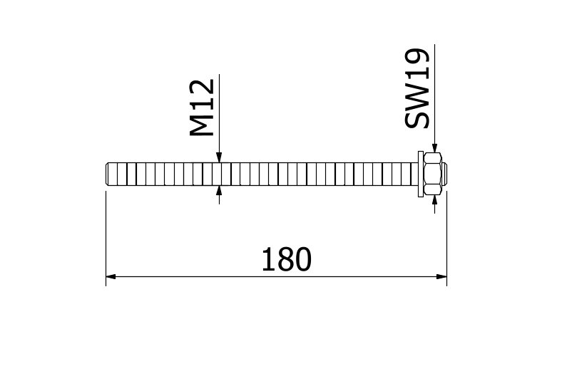 Bevestigingsanker Fischer RG M12x180 rvs 316