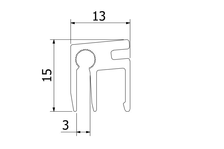 Top-cover 1.0kN, B=3mm, L=5000mm aluminium RAL (struct.)