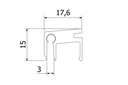 Top-cover 3.0kN, B=3mm, L=5000mm aluminium onbehandeld