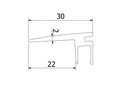 Floor-connect 1.0kN, B=20mm, L=5000mm alum. RAL glanzend