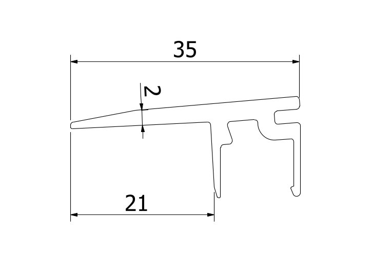 Floor-connect 3.0kN, B=20mm, L=5000mm aluminium RAL mat