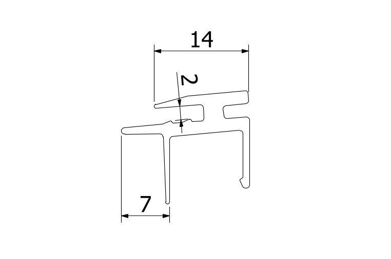 Top-cover 3.0kN, horiz. B=2mm L=5000mm, aluminium RAL mat
