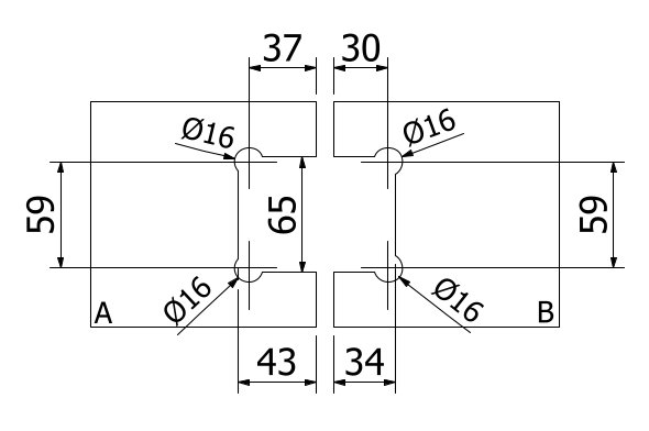 XTREME douchedeur zwenkscharnier, glas-glas 180° met nul positie instelling voor glas 8/10mm, messing verchroomd