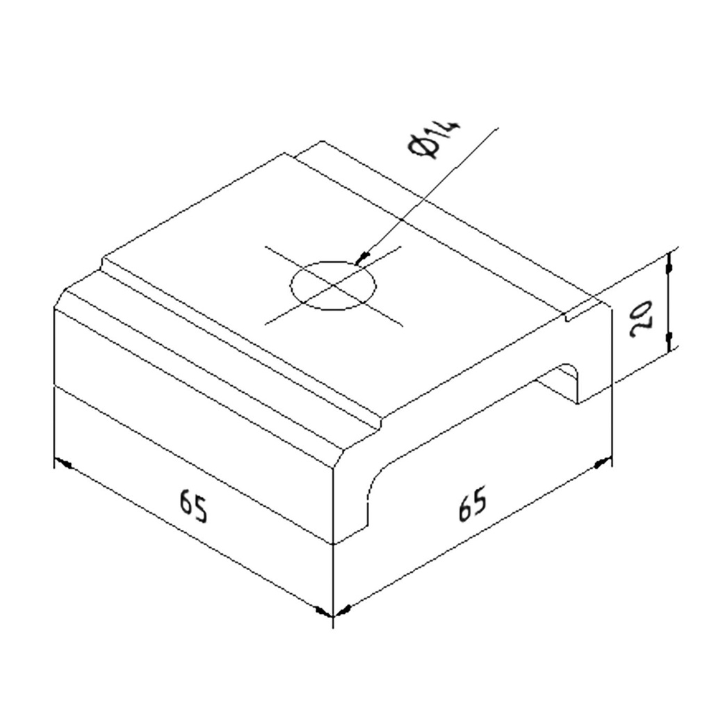 TL-6020 Afstandhouder dikte 18mm aluminium onbehandeld