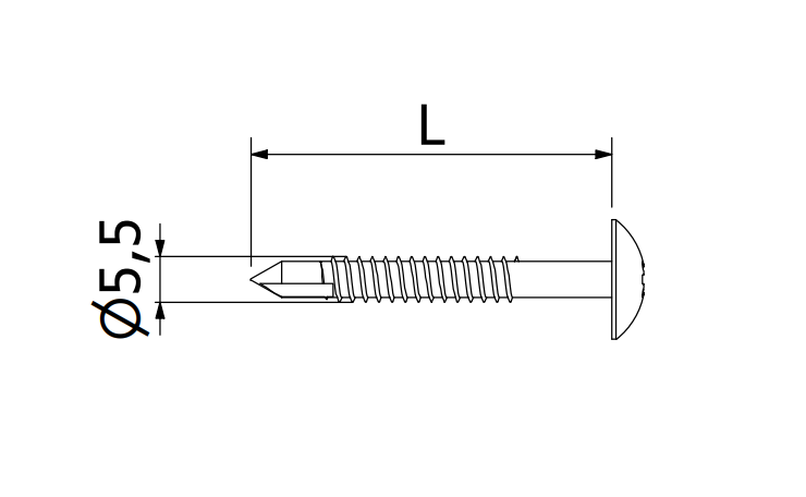 Self-tapping Fixing Screw - steel Zn plated