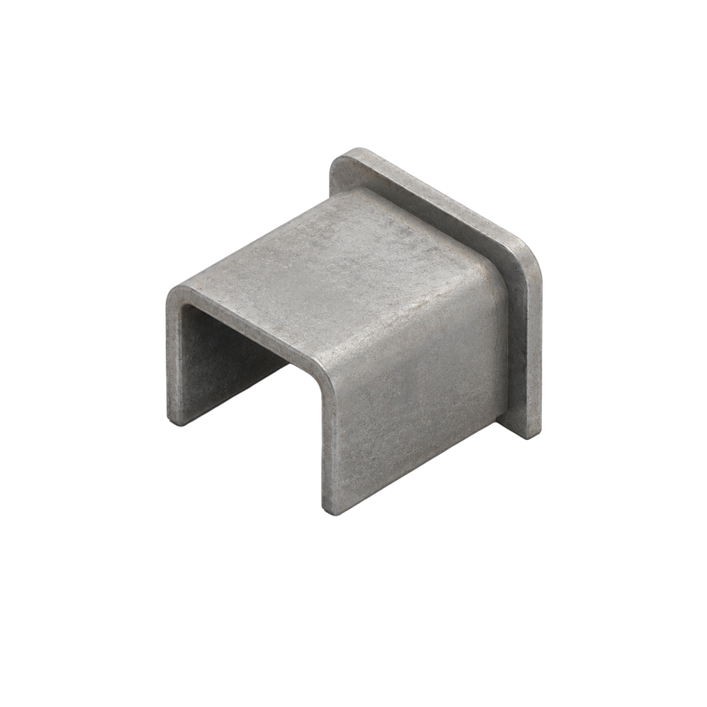 Bouchon plat pour U 26x20x2mm, inox 304 brossé (modèle 2025)