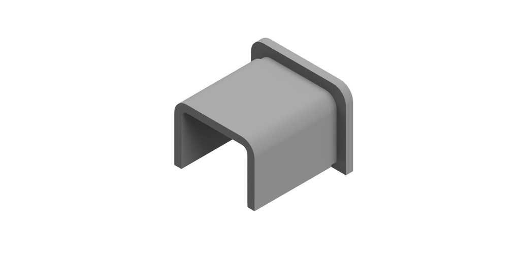 Endkappe flach für U-Profil 26x20x2mm, V4A gebürstet (Modell 2025)