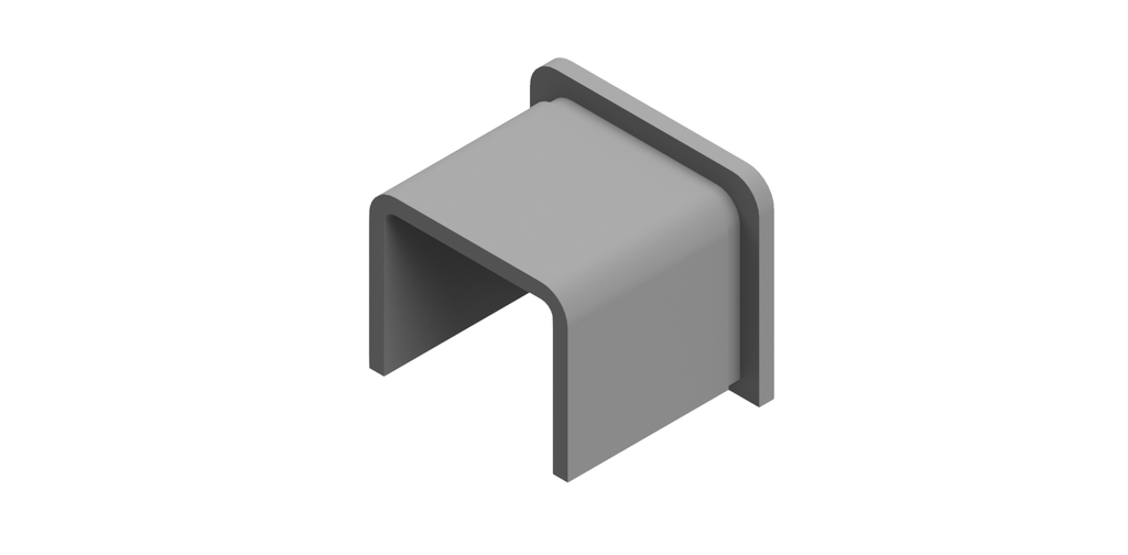 Bouchon plat pour U 30x25x2mm, inox 316 brossé (modèle 2025)