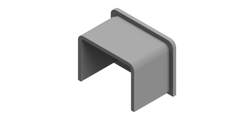 Endkappe flach für U-Profil 40x30x2mm, V2A gebürstet (Modell 2025)