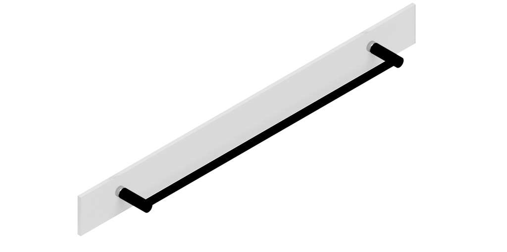 Set de porte-serviettes verre/mural support Ø25mm L=750mm, laiton Stealth Black