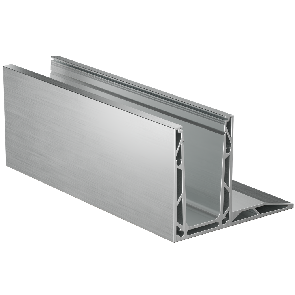 TF-3620 profil verre L=2500mm, aluminium anodisé naturel