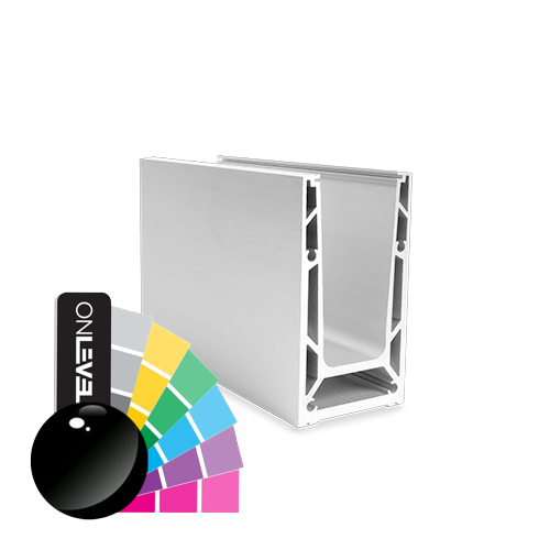 TF-6620 glas profiel L=2500mm, aluminium RAL glanzend