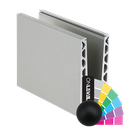 TF-6620 glas profiel L=2500mm, aluminium RAL mat