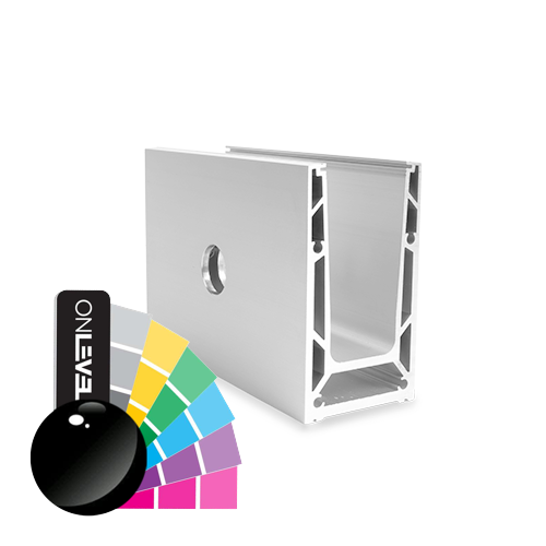 TF-6621 glas profiel L=2500mm, aluminium RAL glanzend