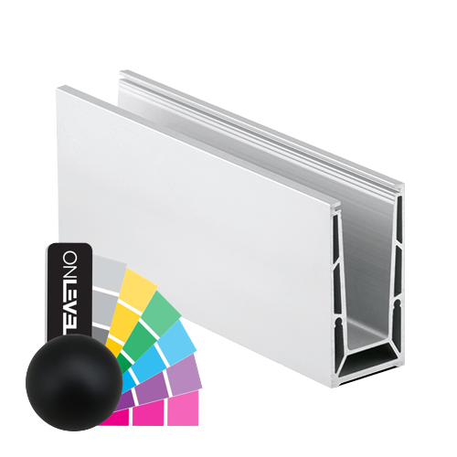 TL-6500 Glas profiel  L=5000mm alum. RAL mat