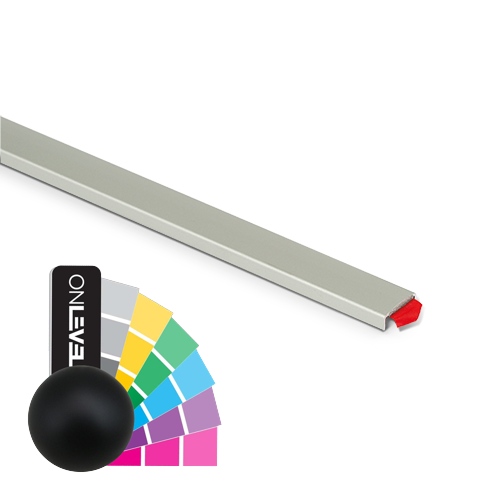 Glass edge protection for glass 15-17.5mm L=1000mm, aluminum RAL matt (incl. glass mounting tape)