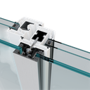 SKYFORCE-Top midden staander incl. rubberset voor glas 12.76mm hoogte 1100mm, alum. antr. grijs mat (RAL 7016)